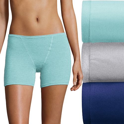 3pk hanes women's comfort soft boxer briefs lounge shorts
