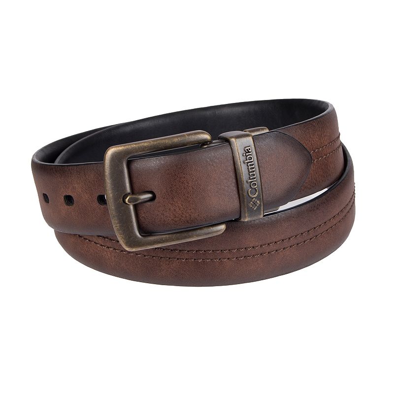 Men's Columbia Reversible Stretch Synthetic Leather Belt, Size: Medium, Brown Black