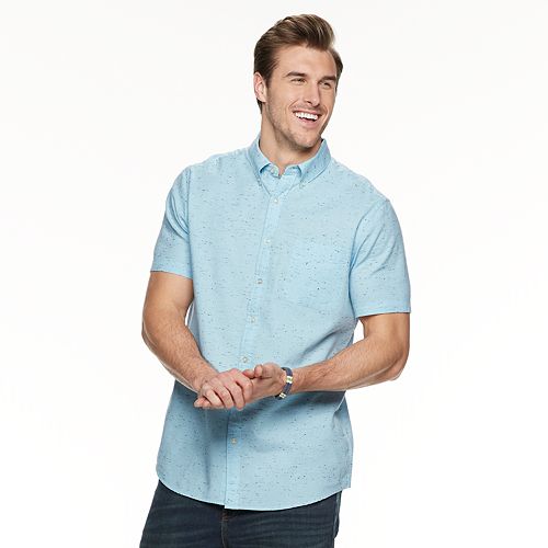 Big & Tall SONOMA Goods for Life™ Short-Sleeve Button-Down Shirt