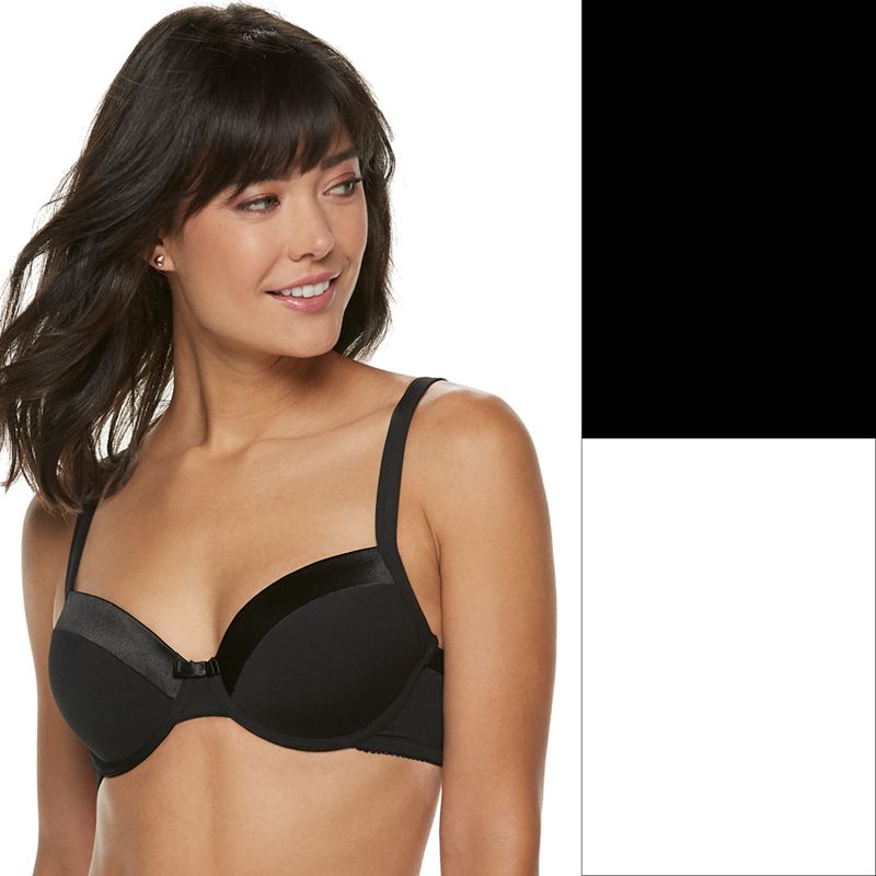Women's Lunaire Underwire Balconette Tuxedo Bra 2451K, Size: 44 C, Black White