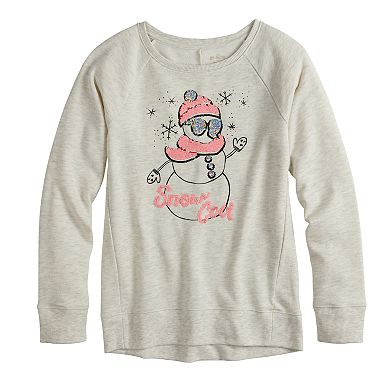 Girls 7-16 & Plus Size SO® Flip Sequin Christmas Graphic Fleece Sweatshirt