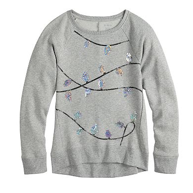 Girls 7-16 & Plus Size SO® Flip Sequin Christmas Graphic Fleece Sweatshirt