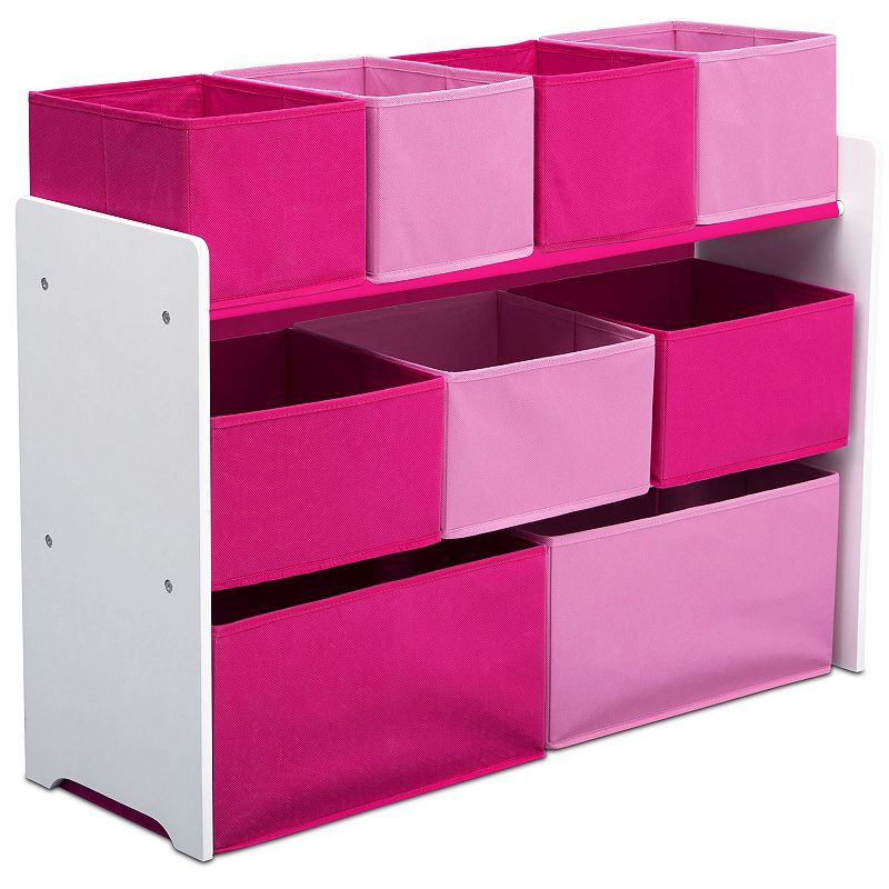 Deluxe Multi-Bin Kids' Toy Organizer with Storage Bins Greenguard Gold Certified White/Pink - Delta Children