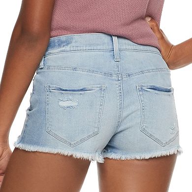 Juniors' Mudd® Low Rise Denim Shortie Shorts