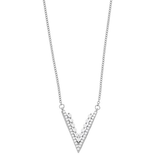 Simply Vera Vera Wang Sterling Silver 1/3 Carat T.W. Diamond V Necklace
