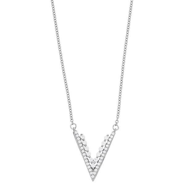 Vera Wang Love Collection 1/5 CT. T.W. Diamond Lock Necklace in Sterling  Silver - 19