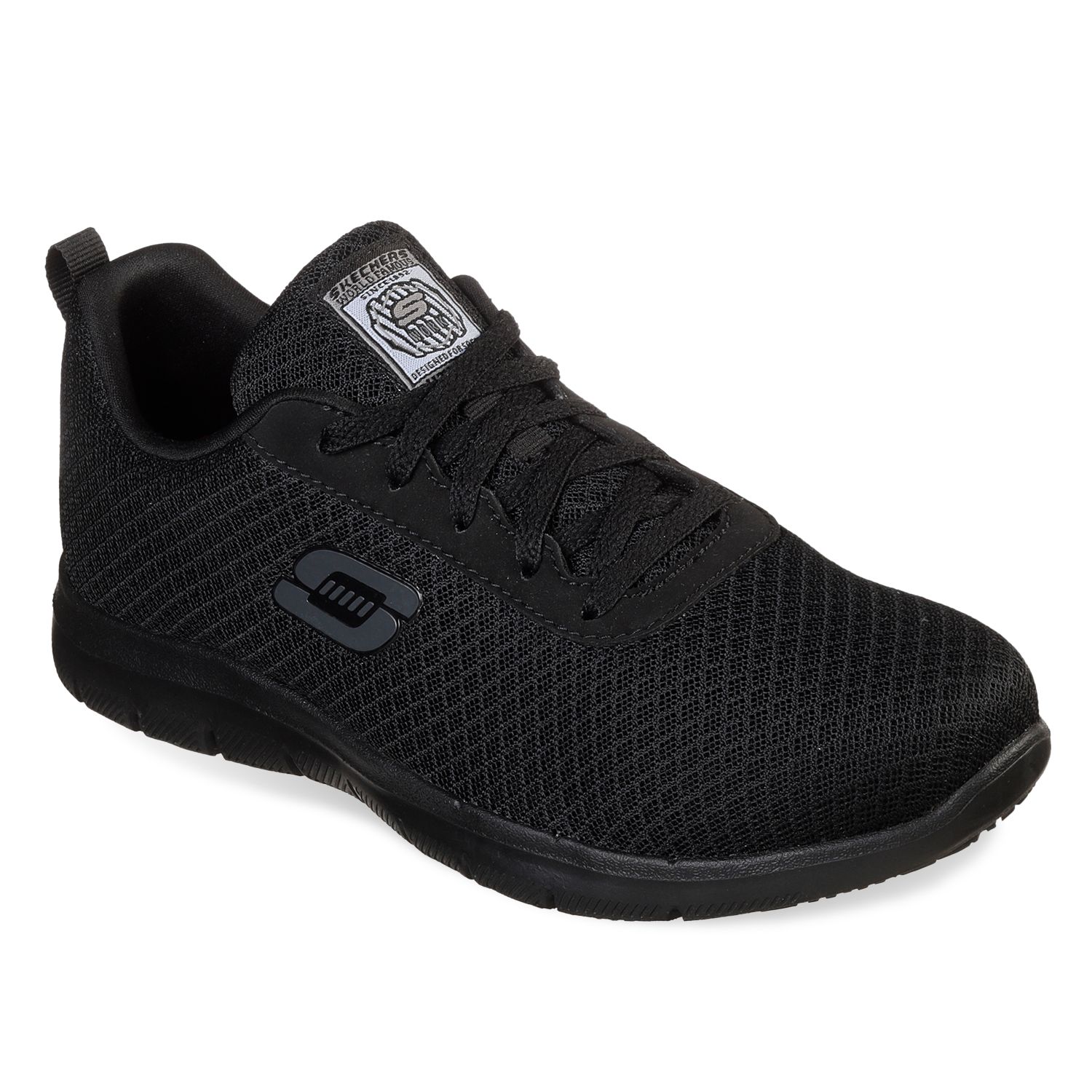 skechers non slip black womens shoes