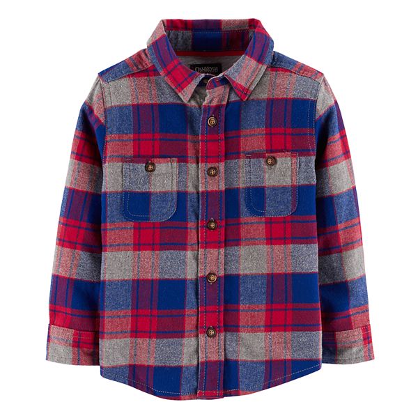 Toddler Boy OshKosh B'gosh® Flannel Plaid Button Down Shirt