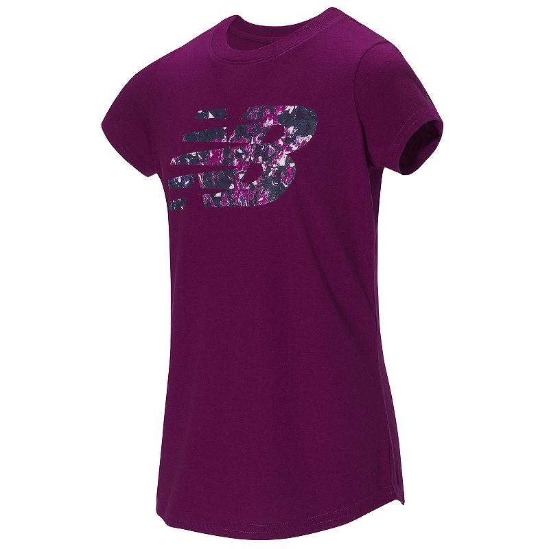UPC 013618000379 product image for Girls 7-16 New Balance Short Sleeve Graphic Tee, Size: 7-8, Med Purple | upcitemdb.com