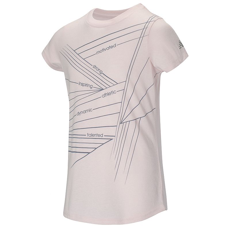 UPC 013618000478 product image for Girls 7-16 New Balance Short Sleeve Graphic Tee, Girl's, Size: 14, Light Pink | upcitemdb.com