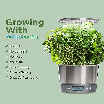 AeroGarden Harvest Elte Slm Ndoor Garden Hydroponc System W/ LED
