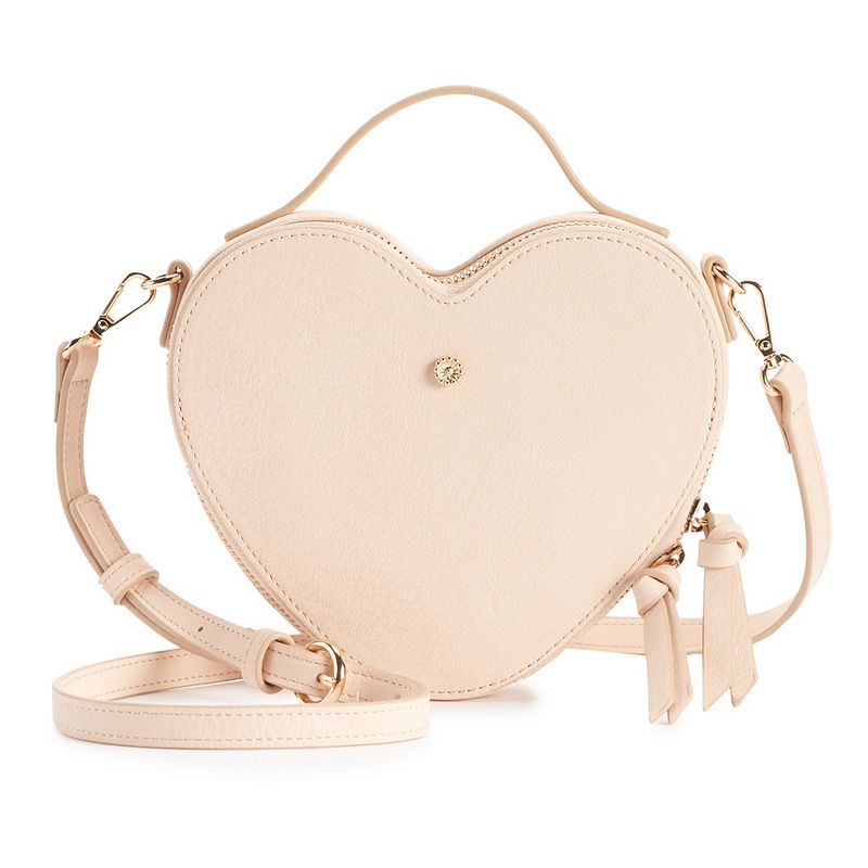LC Lauren Conrad Heart Crossbody Bag, Light Pink