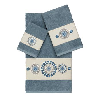 Linum Home Textiles 3 pc Turkish Cotton Isabelle Embellished Towel Set