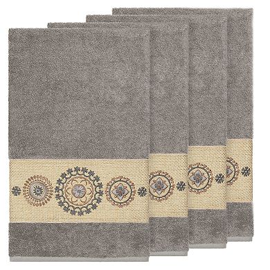 Linum Home Textiles Turkish Cotton Isabelle Embellished Bath Towel Set