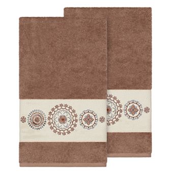 Linum Home Textiles Turkish Cotton Isabelle Embellished Bath Towel Set
