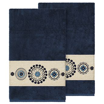Linum Home Textiles Turkish Cotton Isabelle Embellished Bath Towel Set