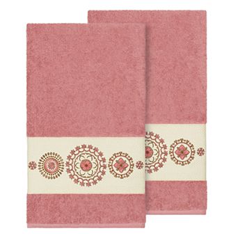 Linum Home Textiles Turkish Cotton Isabelle Embellished Bath Towel Set