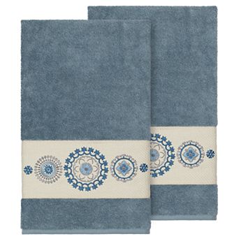 Linum Home Textiles Turkish Cotton Isabelle Embellished Bath Towel Set