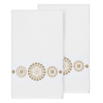 Linum Home Textiles Turkish Cotton Isabelle Embellished Bath Towel Set