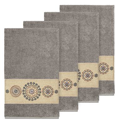 Linum Home Textiles Turkish Cotton Isabelle Embellished Hand Towel Set