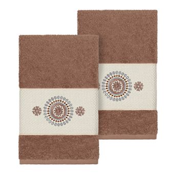Linum Home Textiles Turkish Cotton Isabelle Embellished Hand Towel Set