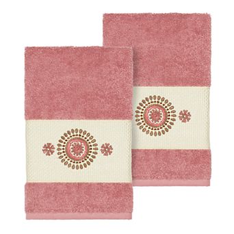 Linum Home Textiles Turkish Cotton Isabelle Embellished Hand Towel Set