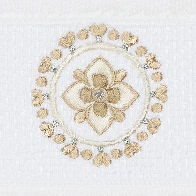 Linum Home Textiles Turkish Cotton Isabelle Embellished Washcloth Set