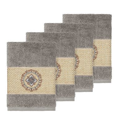 Linum Home Textiles Turkish Cotton Isabelle Embellished Washcloth Set