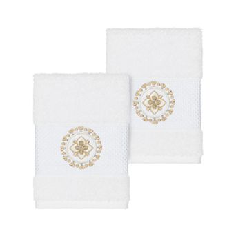 Linum Home Textiles Turkish Cotton Isabelle Embellished Washcloth Set
