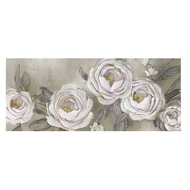 New View Cottage Roses Canvas Wall Art