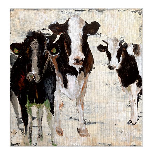 Hanging Out Cow 16 X 16 Canvas Wall Art