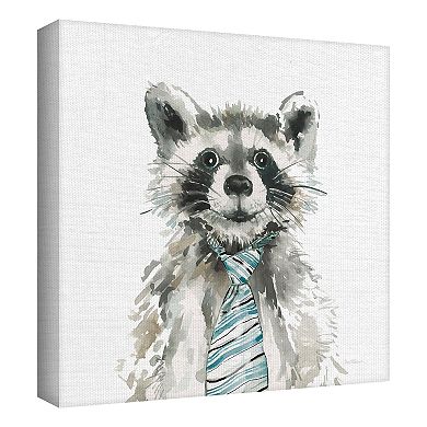 Fox, Deer, Rabbit & Raccoon Canvas Wall Art 4-piece Set