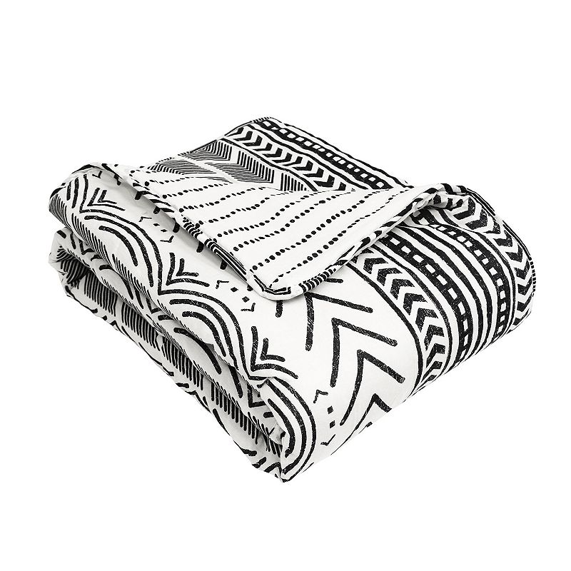 Lush Decor Hygge Geometric Throw, Black