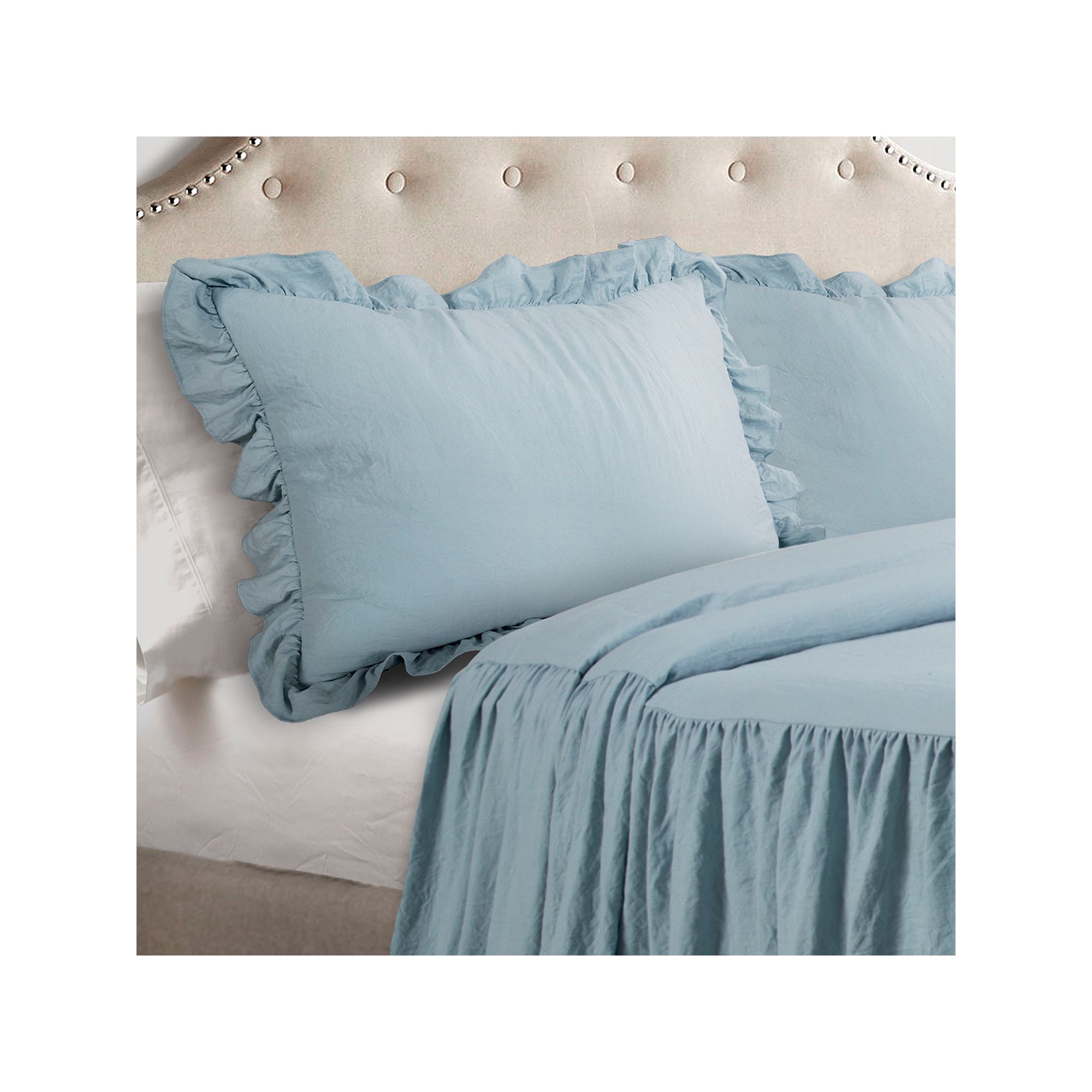 Lush Decor Ruffle Skirt Bedspread Set, Lake Blue