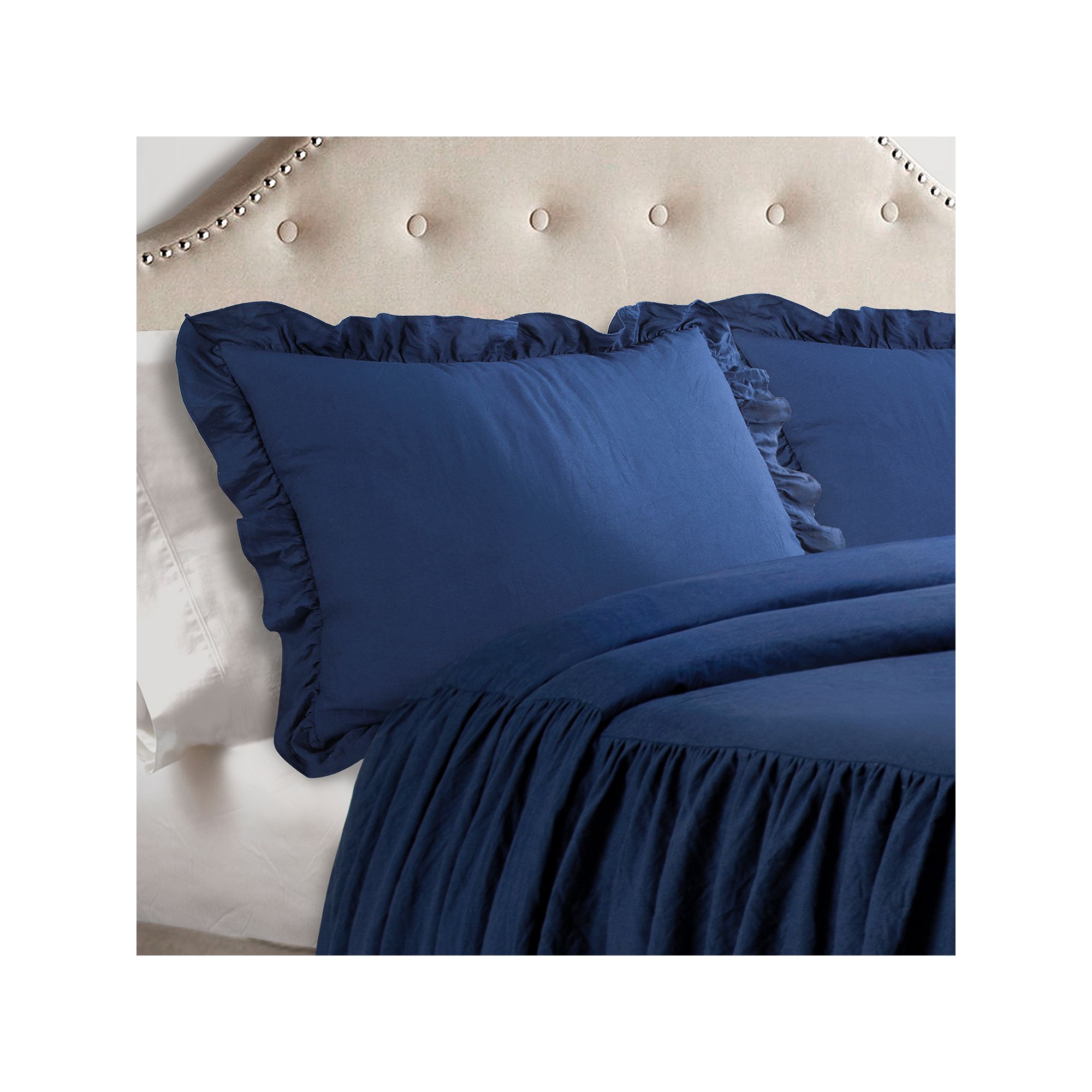 Lush Decor Ruffle Skirt Bedspread Set, Blue