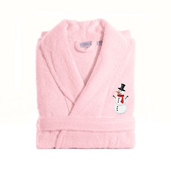 Linum Home Textiles Turkish Cotton Terry Embroidered Snowman Bathrobe