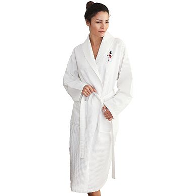 Linum Home Textiles Waffle Weave Embroidered Snowman Bathrobe