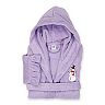 Linum Home Textiles Kids Hooded Terry Embroidered Snowman Ruffled Bathrobe