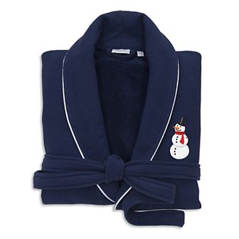 Linum Home Textiles Waffle Weave Terry Embroidered Snowman Bathrobe