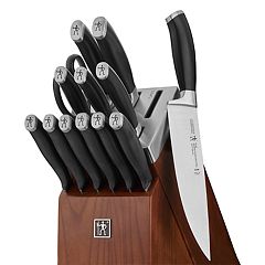 Henckels Graphite 20-pc Self-Sharpening Knife Set with Block, Chef Knife,  Paring Knife, Utility Knife, Bread Knife, Steak Knife, Brown 