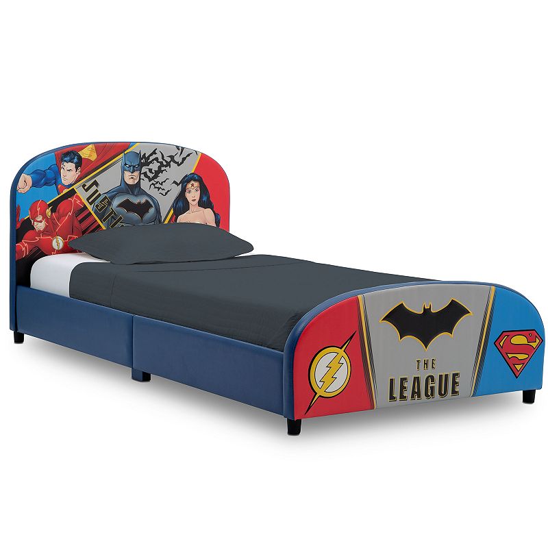 Delta Children Justice League Upholstered Twin Bed, Multicolor