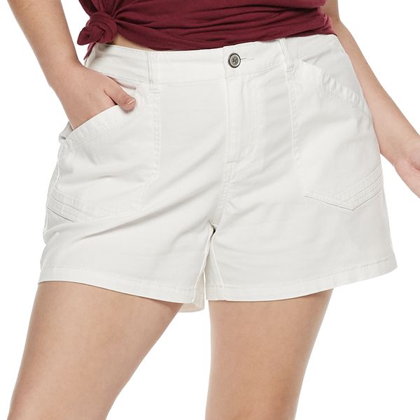 Juniors' Plus Size Unionbay Alix Stretch Twill Utility Shorts