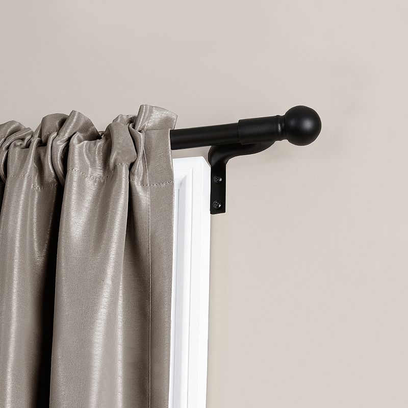 Smart Rods Easy Install Cafe Curtain Rod, Ball Finial