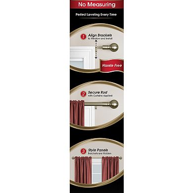 Maytex Smart Rods Easy Install Cafe Window Curtain Rod