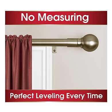 Maytex Smart Rods Easy Install Cafe Window Curtain Rod