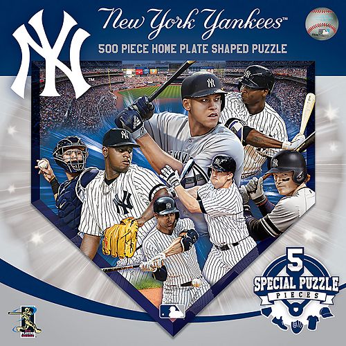 New York Yankees Mlb Home Plate Shaped Jigsaw Puzzle
