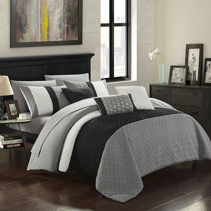 Osnat Bedding Set, Grey, Twin