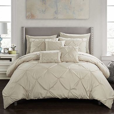 Chic Home Hannah Navy Twin 8pc Comforter Set