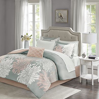 Madison Park Essentials Caldwell Comforter Set with Cotton Sheets and ...
