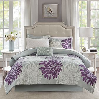 Madison Park Essentials Caldwell Comforter Set with Cotton Bed Sheets and Throw Pillow
